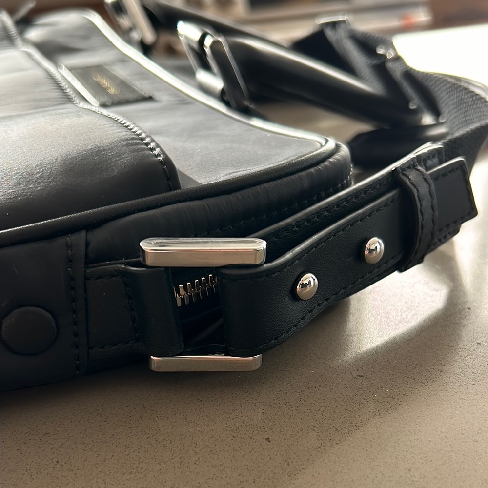 WANT Les Essentiels 'Haneda' Black Leather-Trimmed Nylon Briefcase - Picture 10 of 12